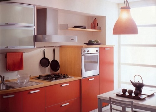 Beautiful look of small kitchen interior design.