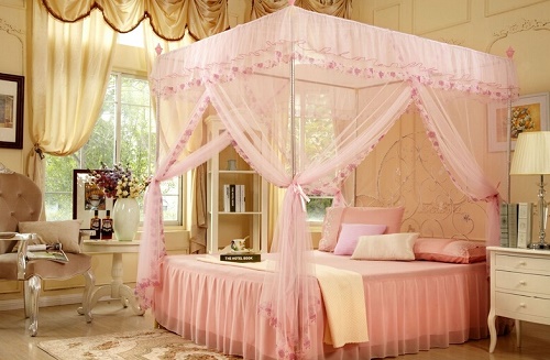 Bedroom Decor Ideas having mosquito netting in teenager room.