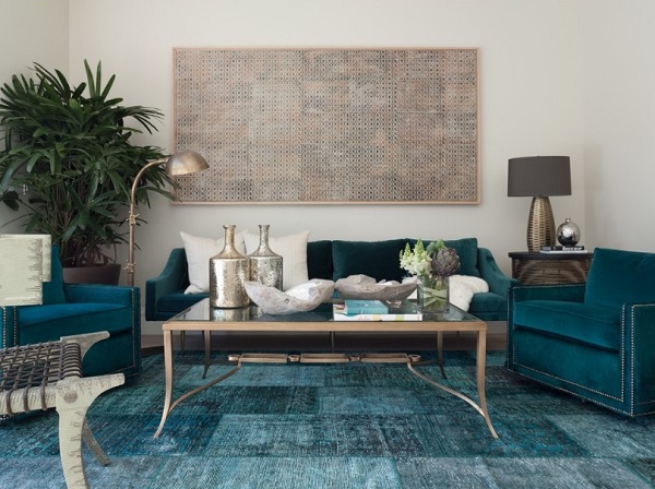 Blue rug for living room