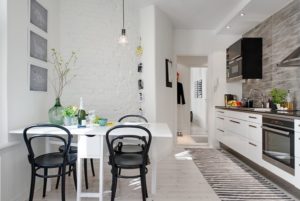 Boho kitchen decor in white color