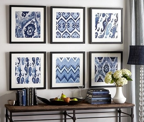 DIY Framed Fabrics for wall art in home decoration.