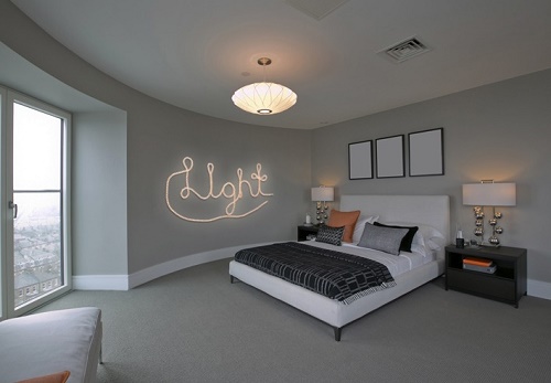 DIY Rope Words Wall Art for lovely bedroom.
