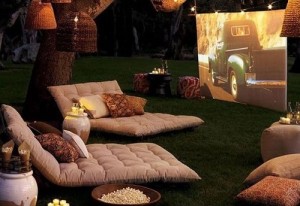 A backyard cinema for home.