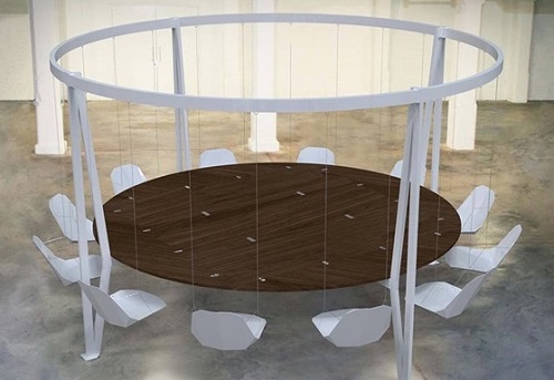 Dining table that swing