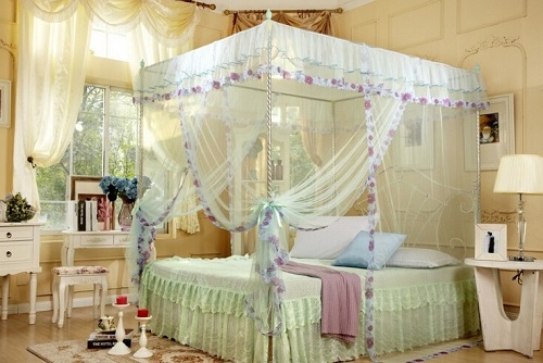 Full accessory with bed netting for home bedroom decoration.