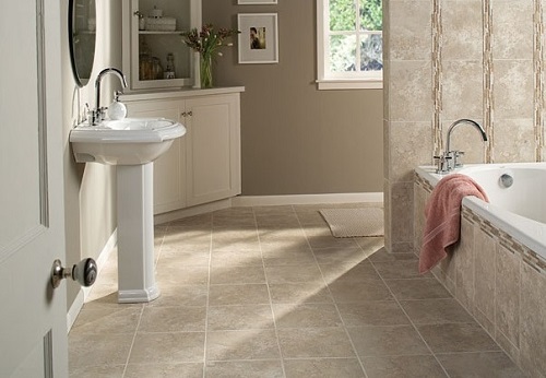 Lovely bathroom tiles and sink.