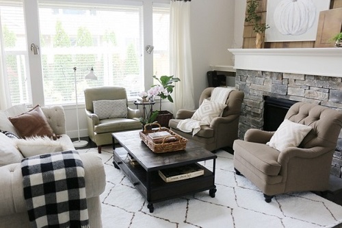 White style living room rugs.