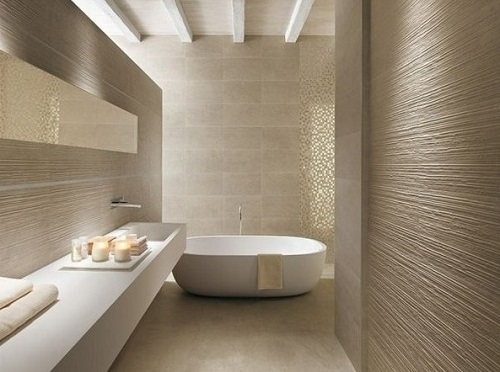 Contemporary looking luxury bathroom design.