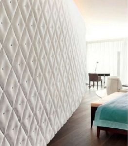 Fabricated white wall decoration for home.