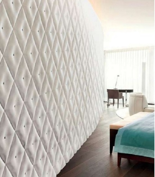 Fabricated white wall decoration for home.