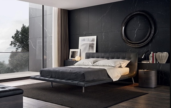 Modern black-white bedroom interior design