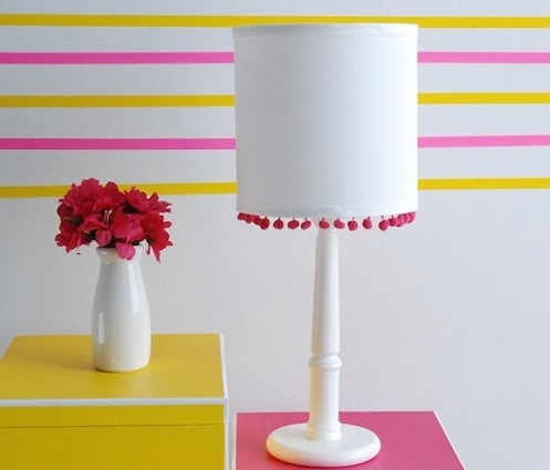 Pom-Pom lamp for summer bedroom decor.