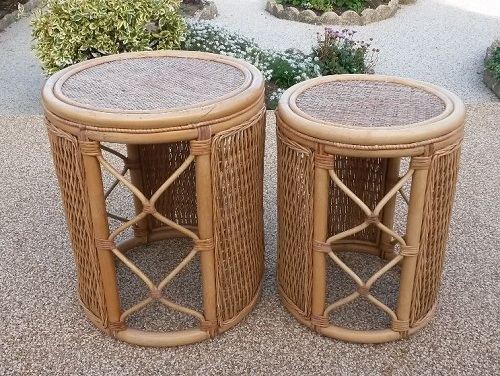 Two drum coffee table for living room.