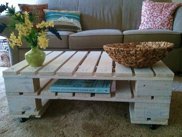 Wooden pallets coffee table for living room