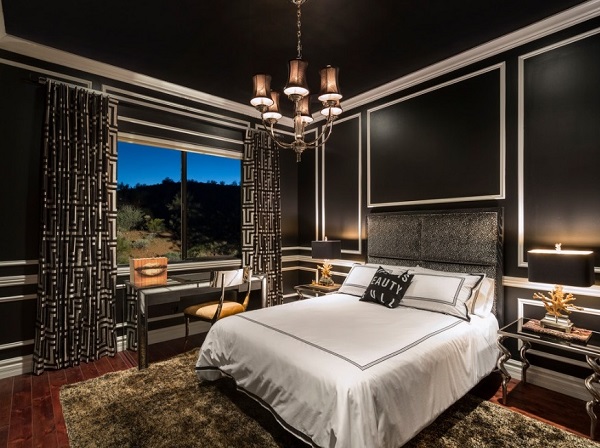 beautiful black bedroom design picture