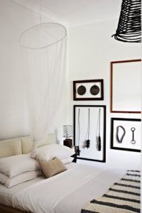 Beautiful white hanging for bedroom design and decor