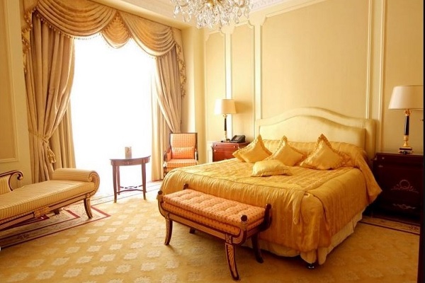 Beautiful yellow bedroom interior design