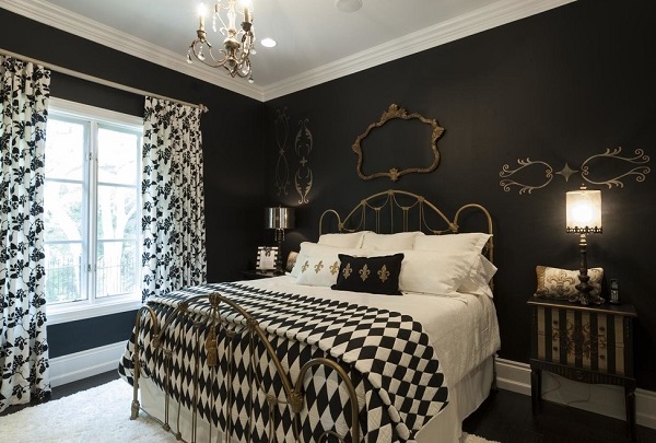 black and white bedroom design