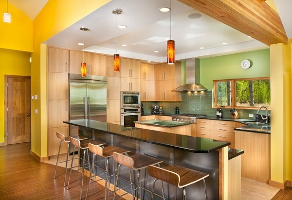 Latest yellow-green kitchen designs