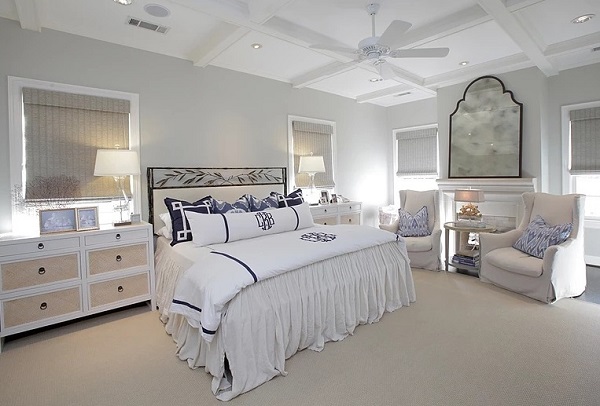 Luxury white bedroom decor