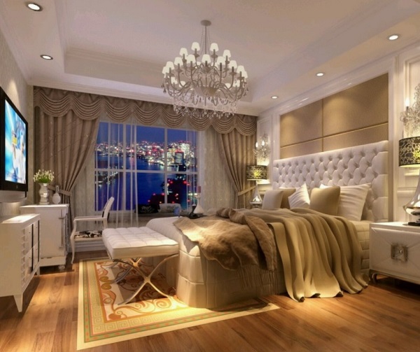 White-Beige bedroom design gives royal taste