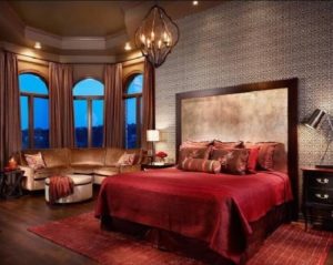 Awesome red-black bedroom interior decor