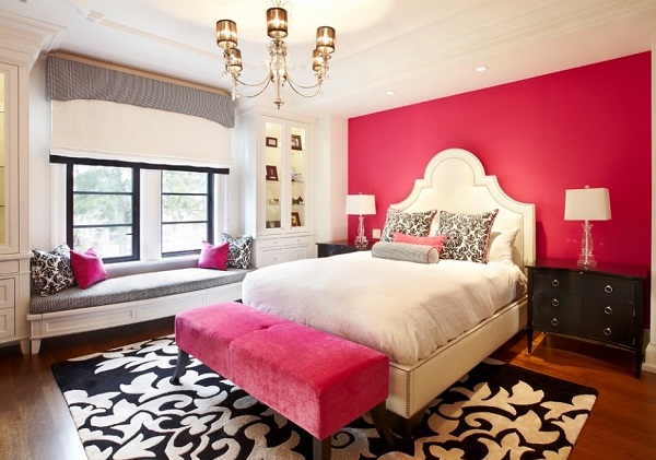 best bedroom interior design in pink color