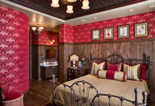 elegant red bedroom decorating ideas picture