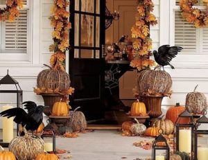 Front door decor for halloween day