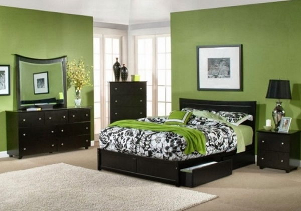 green bedroom interior photos