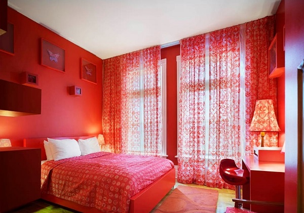 latest red bedroom design photos