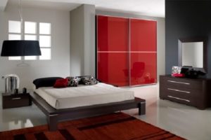 Red bedroom interior decor inspiration