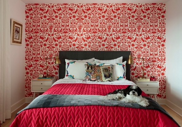 red texture for bedroom walls
