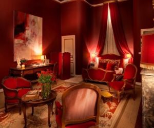 romantic red bedroom design