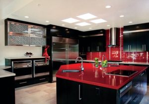 Beautiful red-black kitchen decor