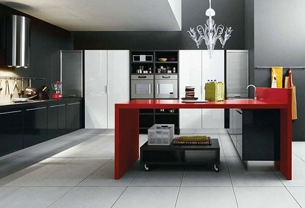 Black-red kitchen interior designs