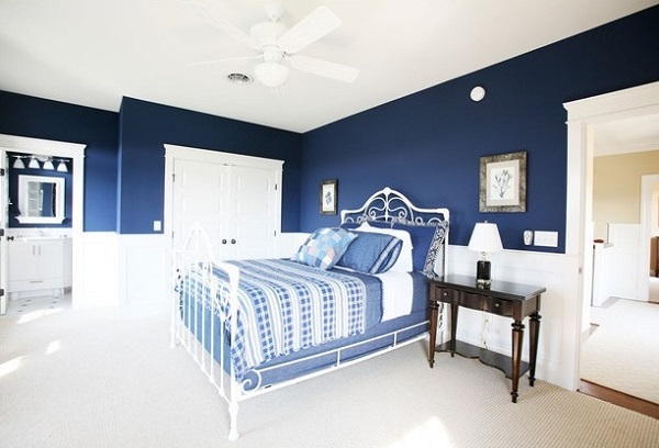 latest blue bedroom interior decorating ideas