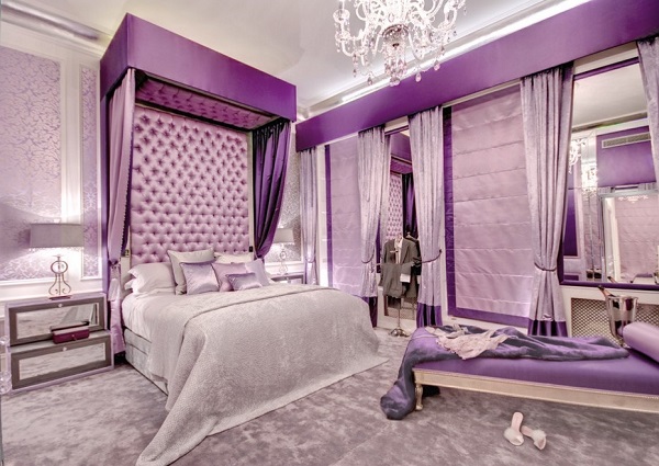 Lovely purple bedroom design ideas