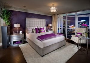 Purple bedroom decorating ideas.