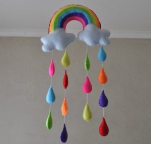 Rainbow wall hanging to decorate home.