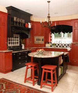 Tips to decorate black-red kitchen