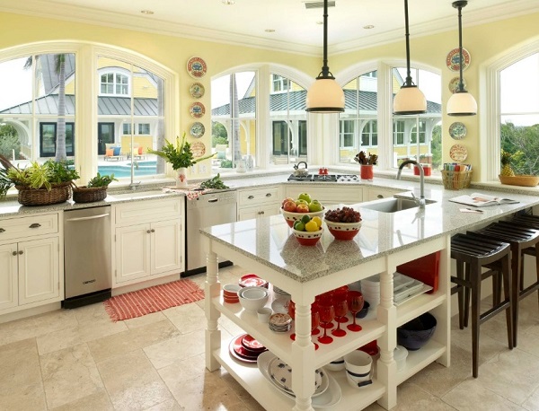Amazing white-yellow kitchen interior decorating ideas