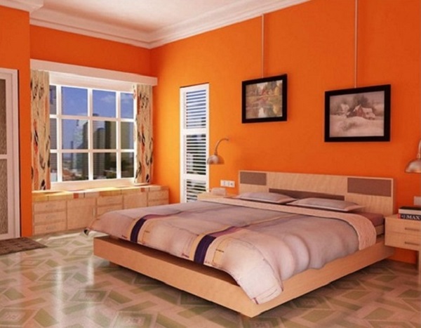 Beautiful orange bedroom design ideas