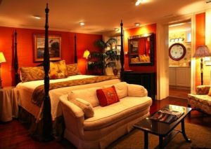 Classic orange bedroom interior design