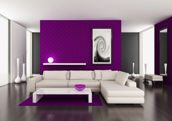 Purple living room design ideas