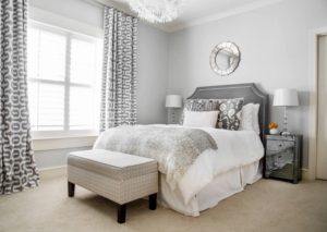 Splendid bedroom decor with grey wall design