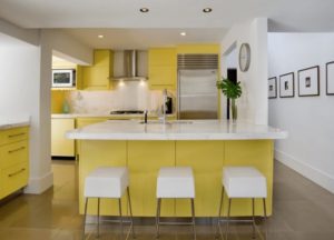 Yellow-white kitchen design pictures
