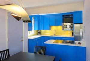 Best yellow and blue color kitchen interior design