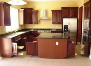 Yellow-brown kitchen decorating ideas.