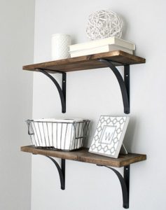 Elegant wood shelves for bathroom